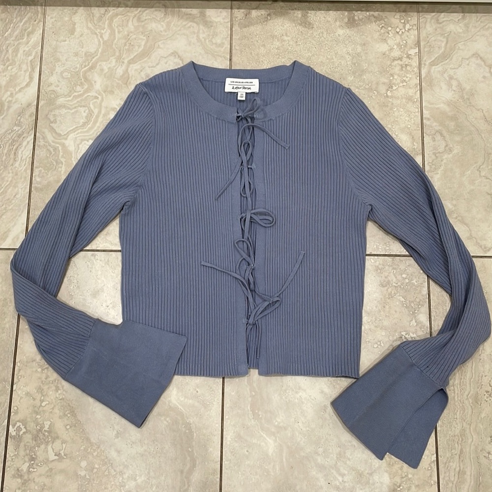 & other stories tie front sweater.